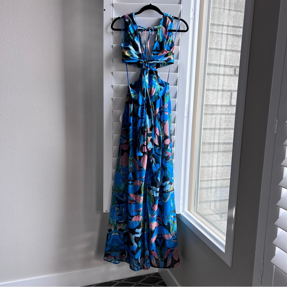 Luxxel | Blue Multi Cutout Maxi Dress | Small